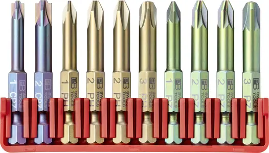 Přesné bity 1/4" PB Swis Tools PB E6.712 CN - sada 10 ks v praktickém držáku (PBS7610733293766), PBS7610733293766